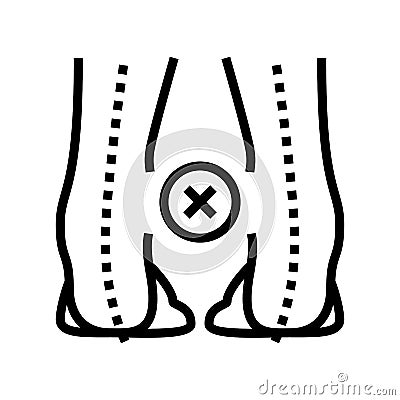 outward curvature of legs line icon vector illustration Vector Illustration