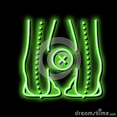 outward curvature of legs neon glow icon illustration Vector Illustration