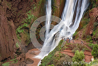 Ouzoud Waterfalls or Cascades d`Ouzoud in Morocco Stock Photo