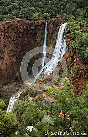 Ouzoud Waterfalls or Cascades d`Ouzoud in Morocco Stock Photo