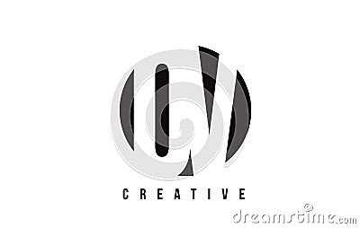 OV O V White Letter Logo Design with Circle Background. Vector Illustration