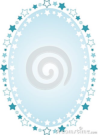 Oval background framed with stars Stock Photo