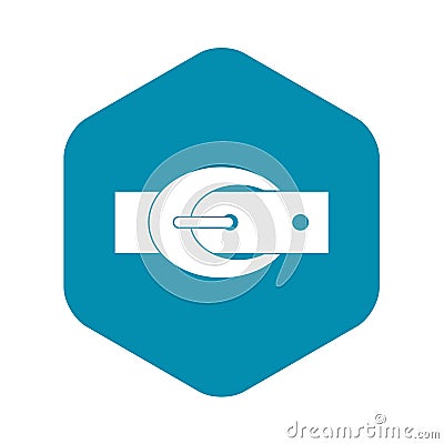 Oval belt buckle icon, simple style Vector Illustration