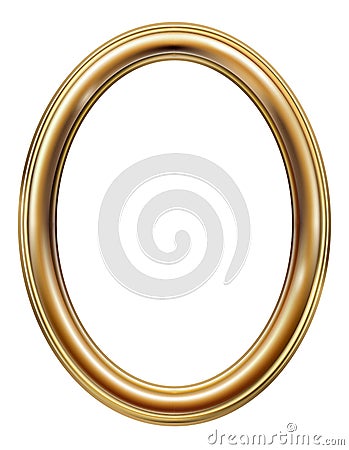 Oval classic golden picture frame Vector Illustration