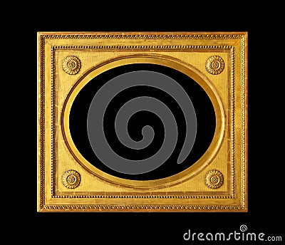 Gold wooden frame Stock Photo