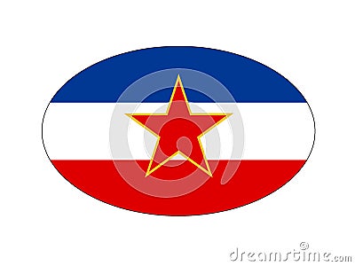 Oval Flag of Yugoslavia Vector Illustration