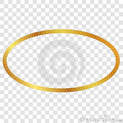 Vector Oval Frame from Golden rope for Your Element Design at transparent effect background Vector Illustration