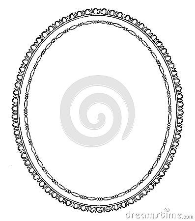 Oval Frame is a simple design, vintage engraving Vector Illustration