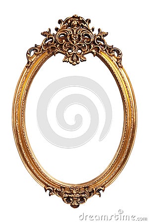 Oval gold vintage frame Stock Photo