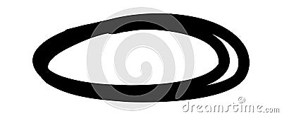 Oval hand drawn shapes. Doodle highlighter handwritten circle. Vector rough stroke illustration Vector Illustration