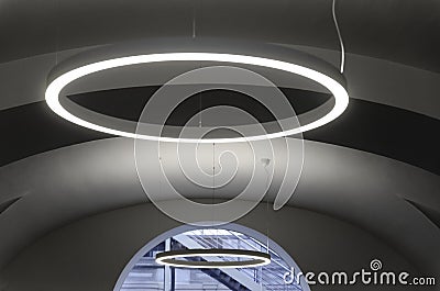 Oval Light in interier of building Stock Photo