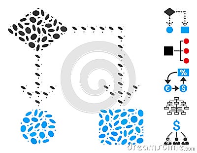 Oval Mosaic Algorithm Flowchart Stock Photo