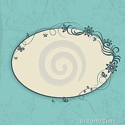 Oval ornamental frame Vector Illustration