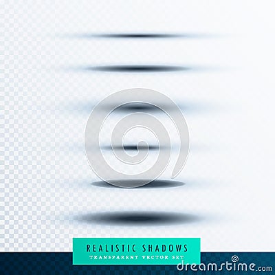 Oval paper shadows in transparent style Vector Illustration