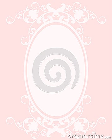 Oval pink frame Vector Illustration