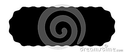 Oval rectangle with wavy edges. Rectangular shape with curvy borders. Empty text box or memo, sticker, tag or label Vector Illustration