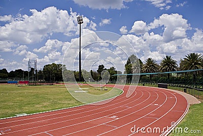 Oval Running Track Stock Photo