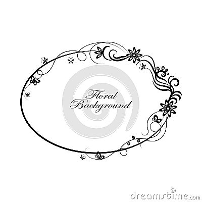 Oval simple ornamental frame Vector Illustration