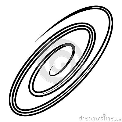 Oval spiral galaxy, database technology information logo, swirl whirlpool Vector Illustration