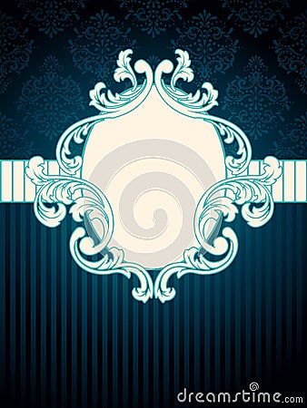 Oval vintage rococo label Stock Photo