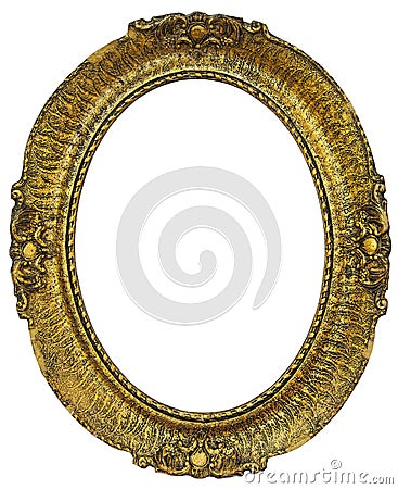 Oval wooden gilded Frame Stock Photo