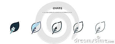 Ovate icon in different style vector illustration. two colored and black ovate vector icons designed in filled, outline, line and Vector Illustration