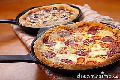 Oven cooked pizzas Stock Photo