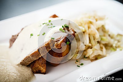 Oven fried meat Stock Photo
