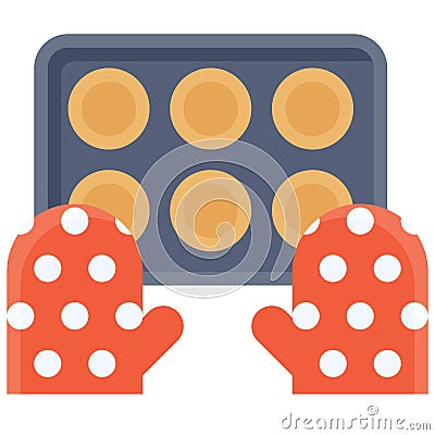 Oven glove icon, Bakery and baking related vector Vector Illustration