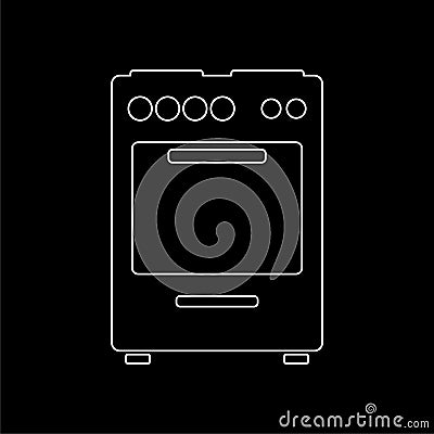 Oven icon, Stove Icon on dark background Vector Illustration