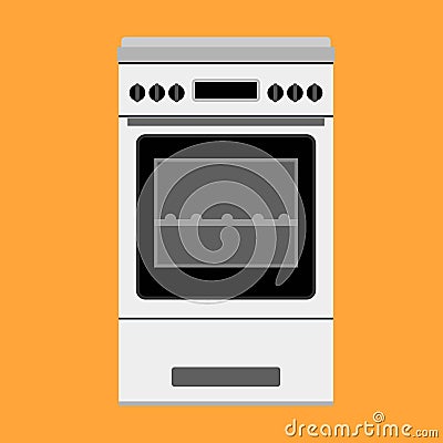 Oven vector illustration appliance cooking kitchen. Icon stove equipment domestic food. Kitchenware chef power machine Vector Illustration