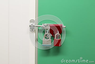 Over locked Storage unit Stock Photo