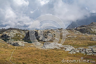 The Longet lakes on the border between the province of Cuneo and Haute Provence Stock Photo