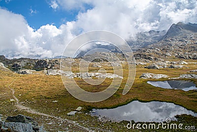 The Longet lakes on the border between the province of Cuneo and Haute Provence Stock Photo