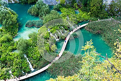 Over the Plitvice Lakes Stock Photo