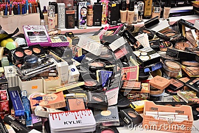 Over supply and abundance of cosmetics Editorial Stock Photo