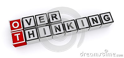 Over thinking word blocks Stock Photo