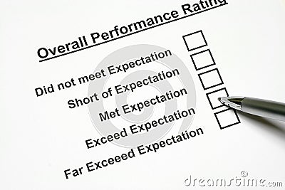 Overall Performance Rating Stock Photo