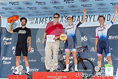 Overall race winners atop podium at tosa village classic Editorial Stock Photo