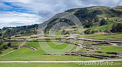 Overall view of the ancient Inca ruins of Ingapirca Stock Photo