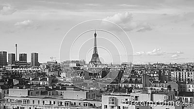 The overall view of Paris and the Eiffel tower Stock Photo