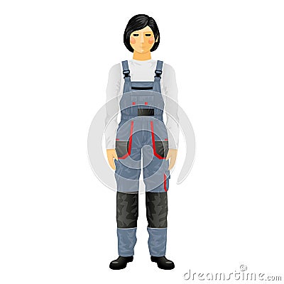 Overalls denim icon cartoon vector. Worker expert Vector Illustration