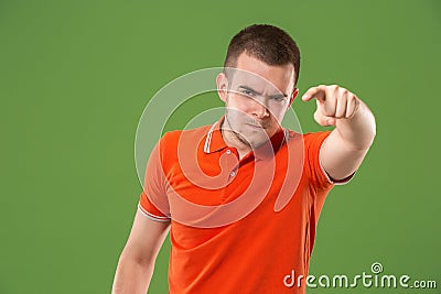 The overbearing businessman point you and want you, half length closeup portrait Stock Photo