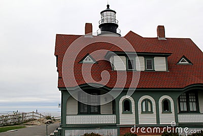 Overcast day on the ocean, with beautiful architecture in Portland Head Lighthouse,Maine,2016 Editorial Stock Photo