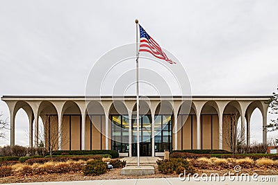 Overcast view of Independence Visitors Center Editorial Stock Photo