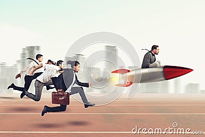 Overcome and achieve success 3D Rendering Stock Photo