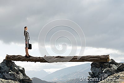 Overcome fear of failure . Mixed media . Mixed media Stock Photo