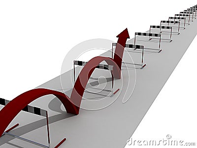 Overcoming the difficult barriers Stock Photo