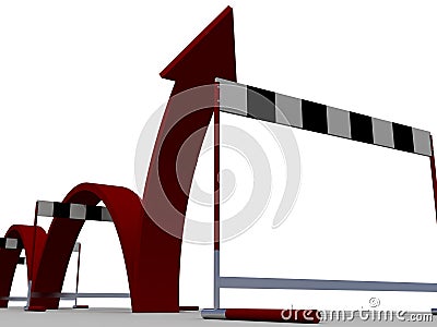 Overcoming the difficult barriers Stock Photo