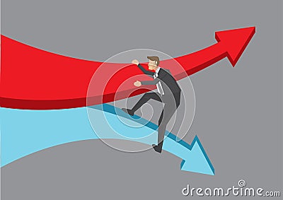 Overcoming Tide of Change in Business Vector Illustration